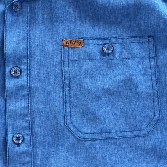 Orvis Mens Shirt XL Polyester Long Sleeve Button Up Down - Picture 5 of 14
